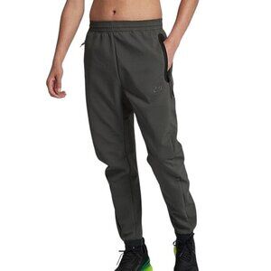 Nike Mens Tech Jogger Pants Large Green Pull On Activewear Textured Casual